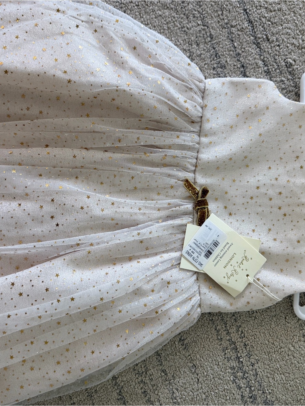 Rachel Riley Gold Star Tulle Party Dress - Girls